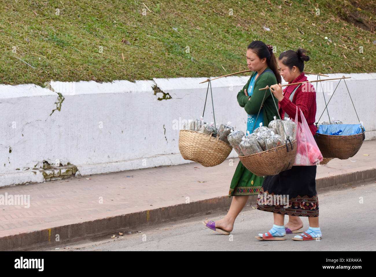 Straßenhändler Luang Prabang Stockfoto