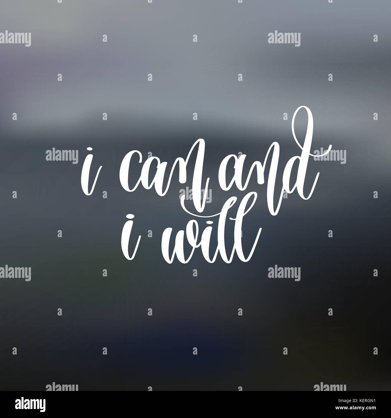 Ich kann und Ich werde die Hand Schriftzug Motivation und Inspiration Stock Vektor