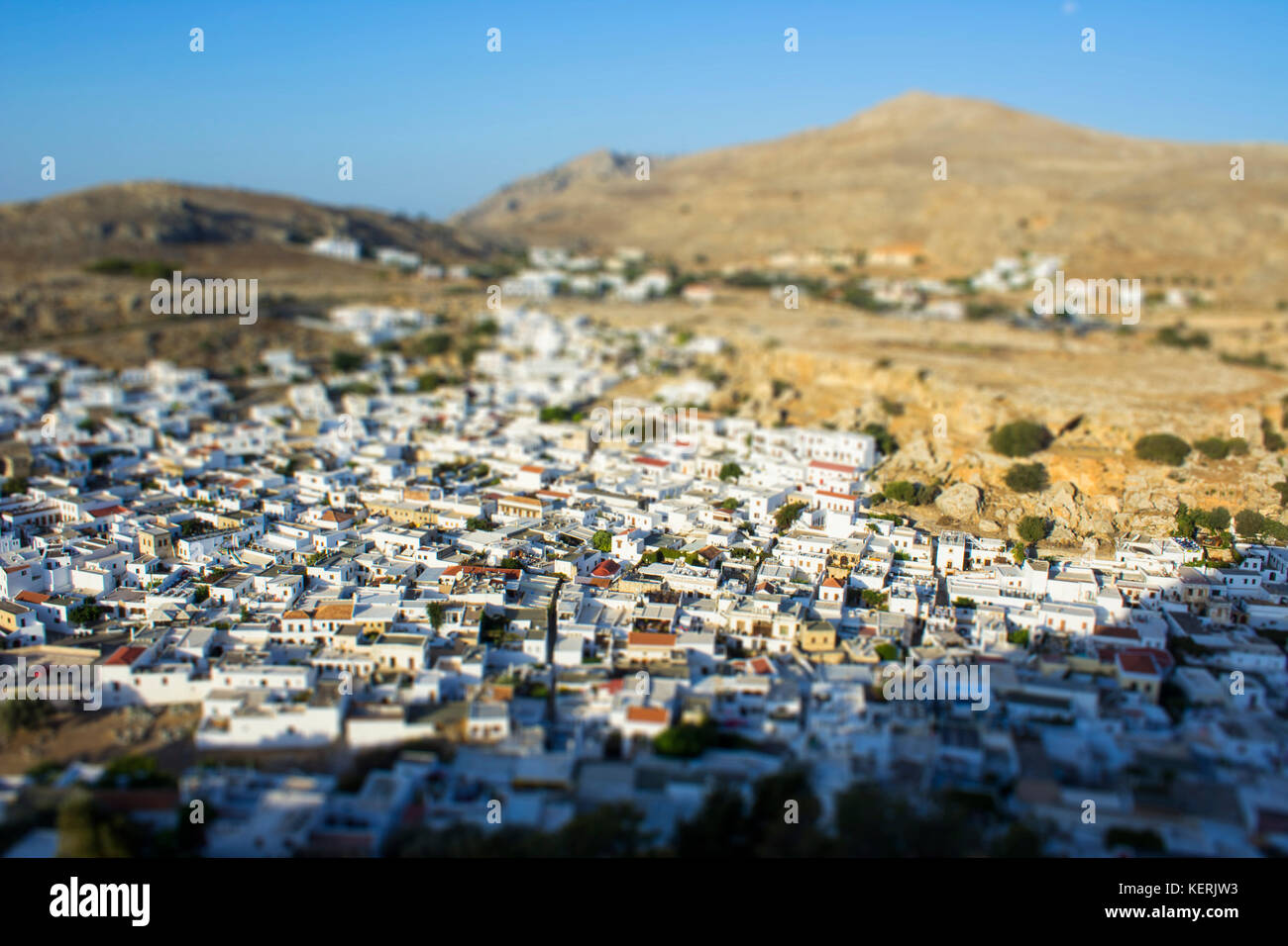 Die Stadt Lindos Stockfoto