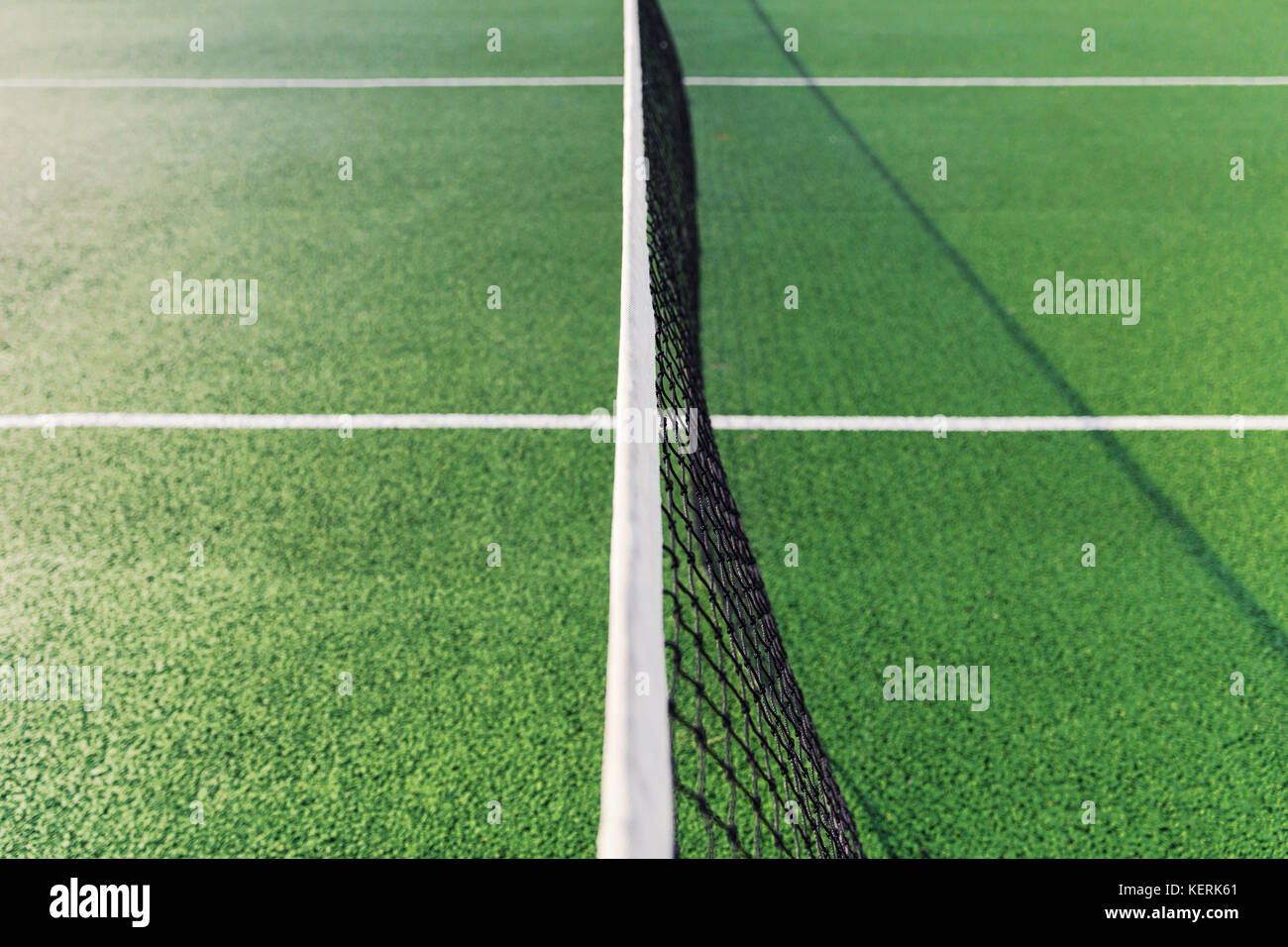 Net auf Green Tennis Hartplatz Stockfoto