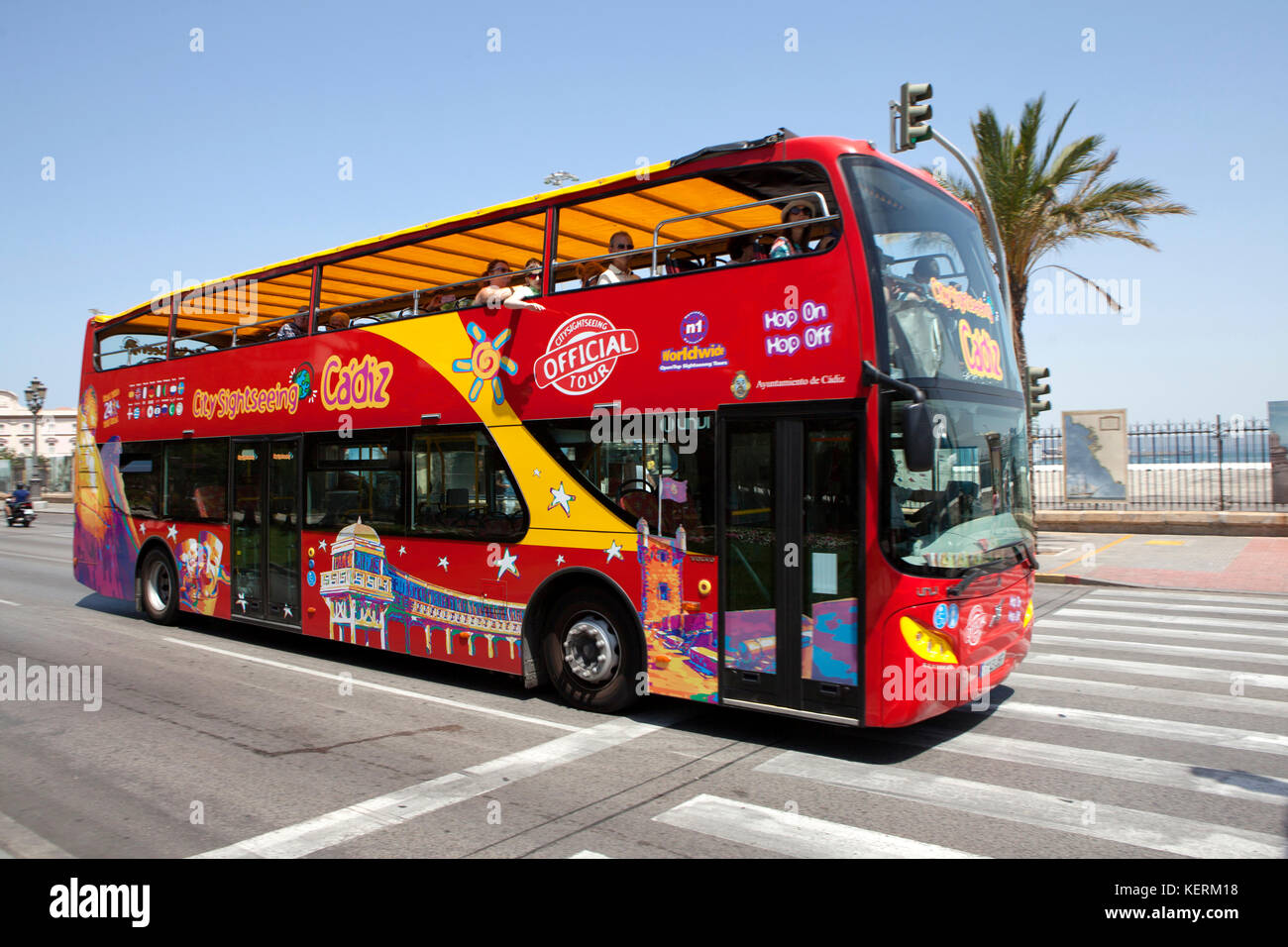 Cadiz Sightseeing Bus im Südwesten von Spanien Stockfoto