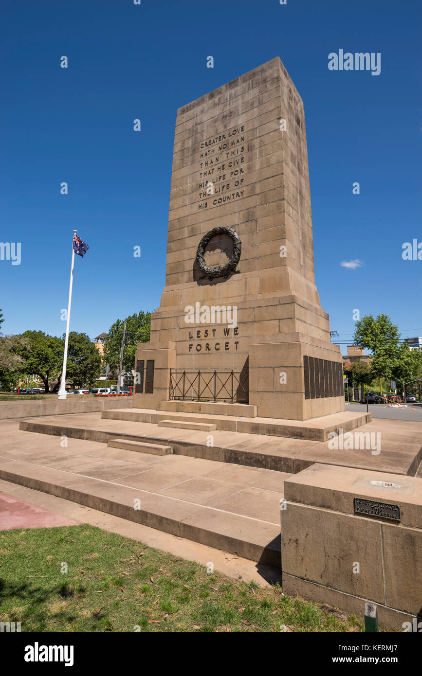 North Sydney War Memorial, St Leonards Park, Sydney, NSW, Australien Stockfoto