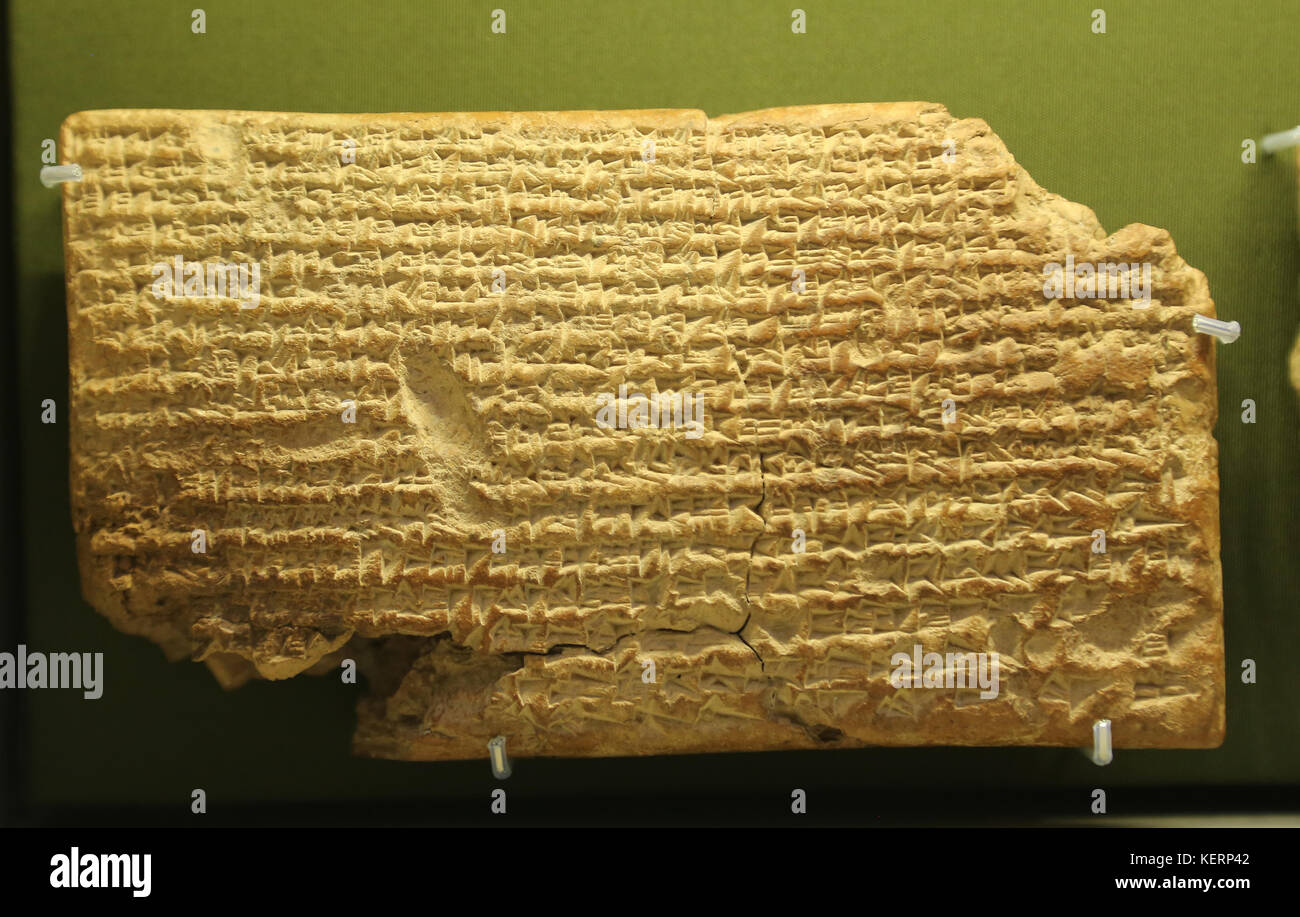 Mesopotamien. Kopie der Antwort des Assurbanipal Anfrage für Tablet, 100 v. Chr. Babylonien. Irak. british museum london. gbr Stockfoto