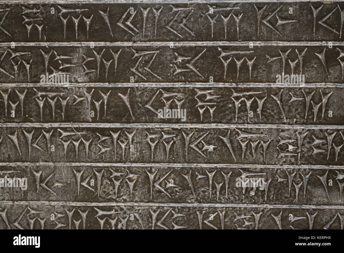 Alte persische Inschrift. Keilschrift. Palast von Darius, Persepolis, Iran. 4. british museum london. gbr. Stockfoto