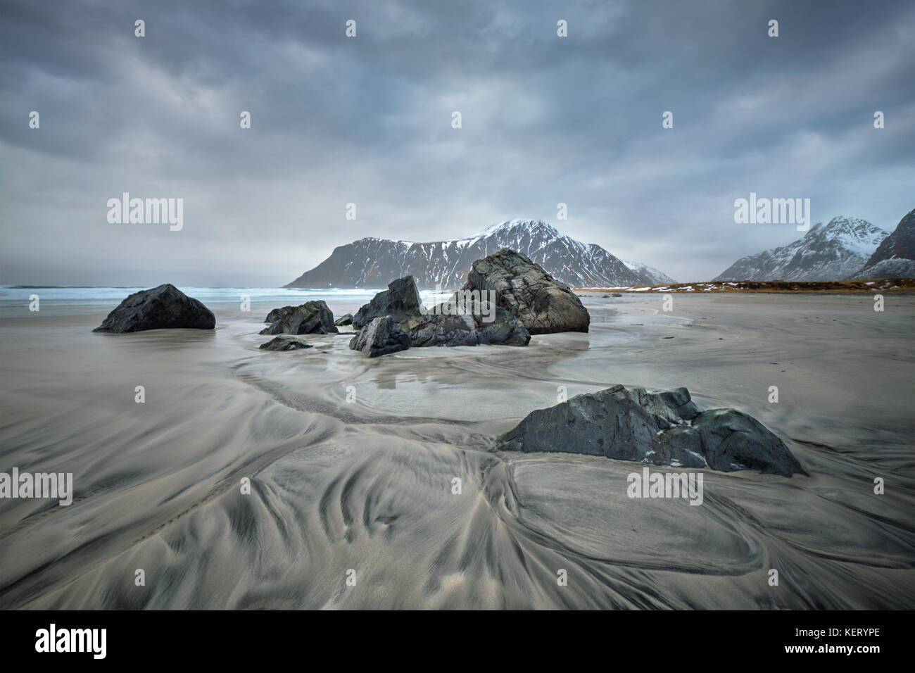 Strand von Fjord in Norwegen Stockfoto