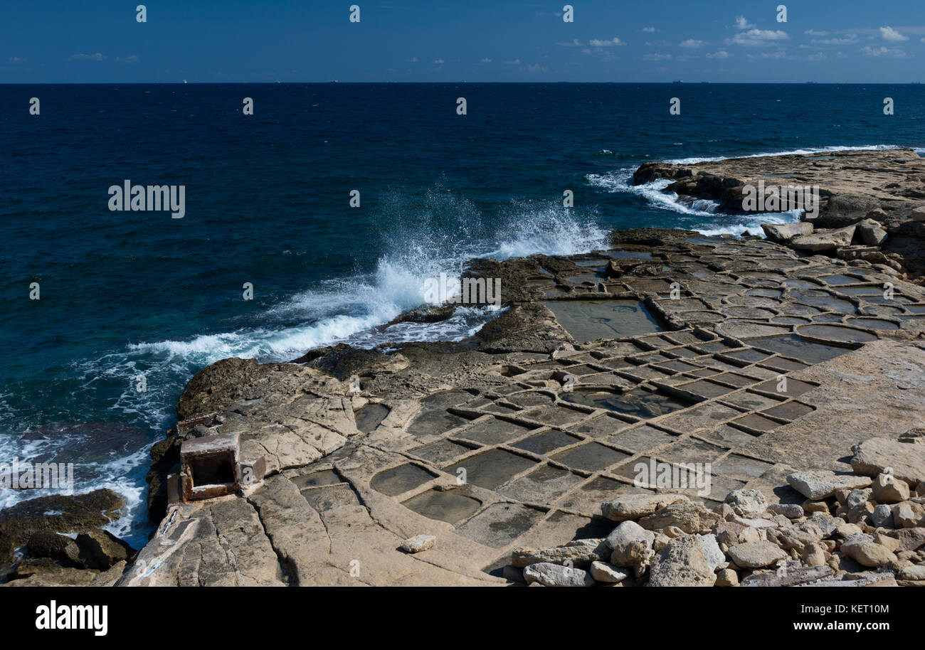 Salinen marsaskala Malta Stockfoto