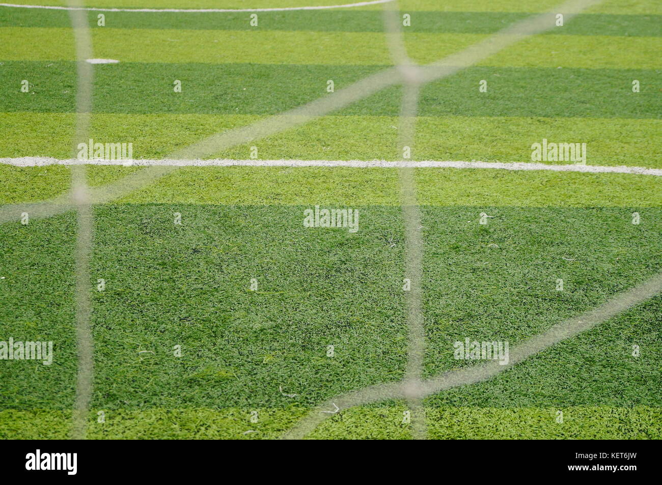 Merkmale des Fußballstadions und des Fußballnetzes Stockfoto