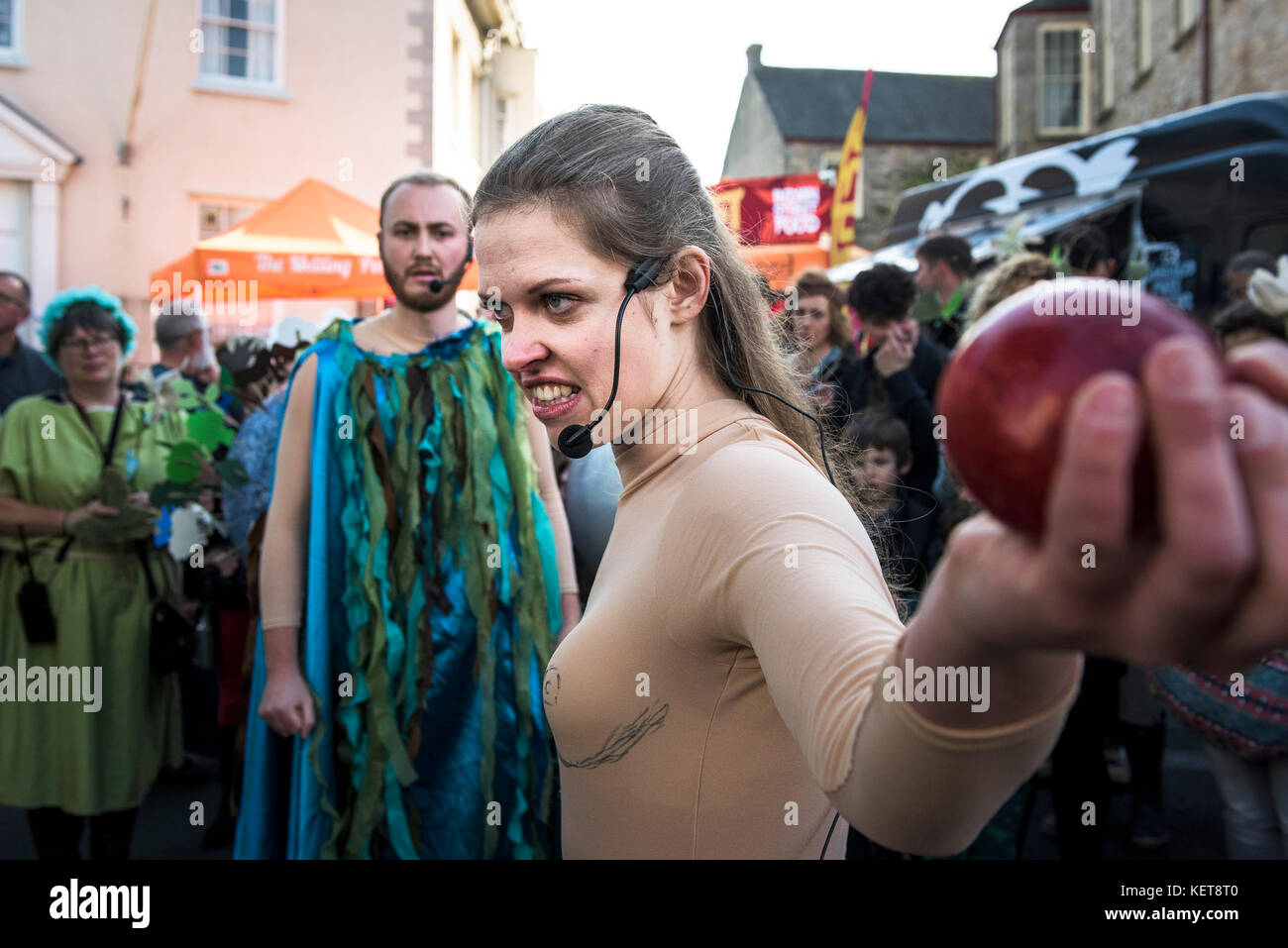 Die Ordinalia - Cornish Mysterienspiele durchgeführt während der penryn Kemeneth zwei Tage Heritage Festival im Penryn Cornwall. Stockfoto