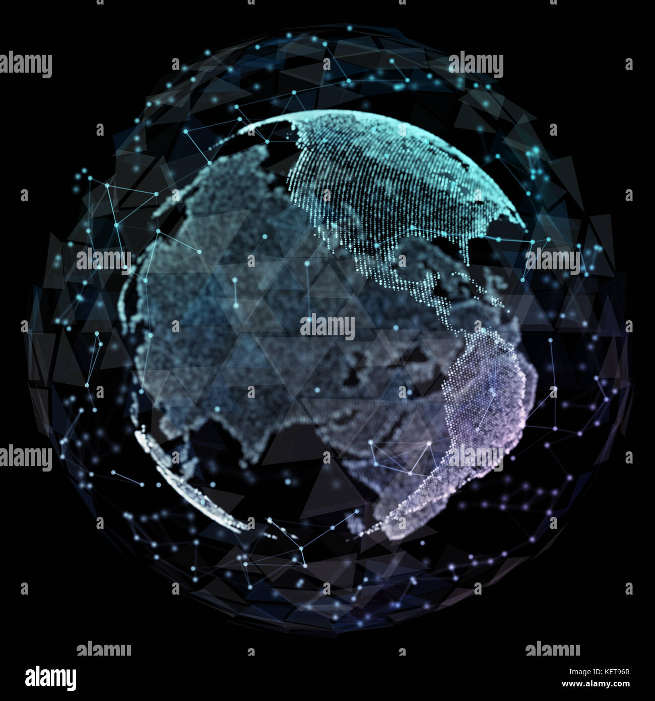 Zusammenfassung Karte der globalen Telekommunikation Netzwerk Stockfoto