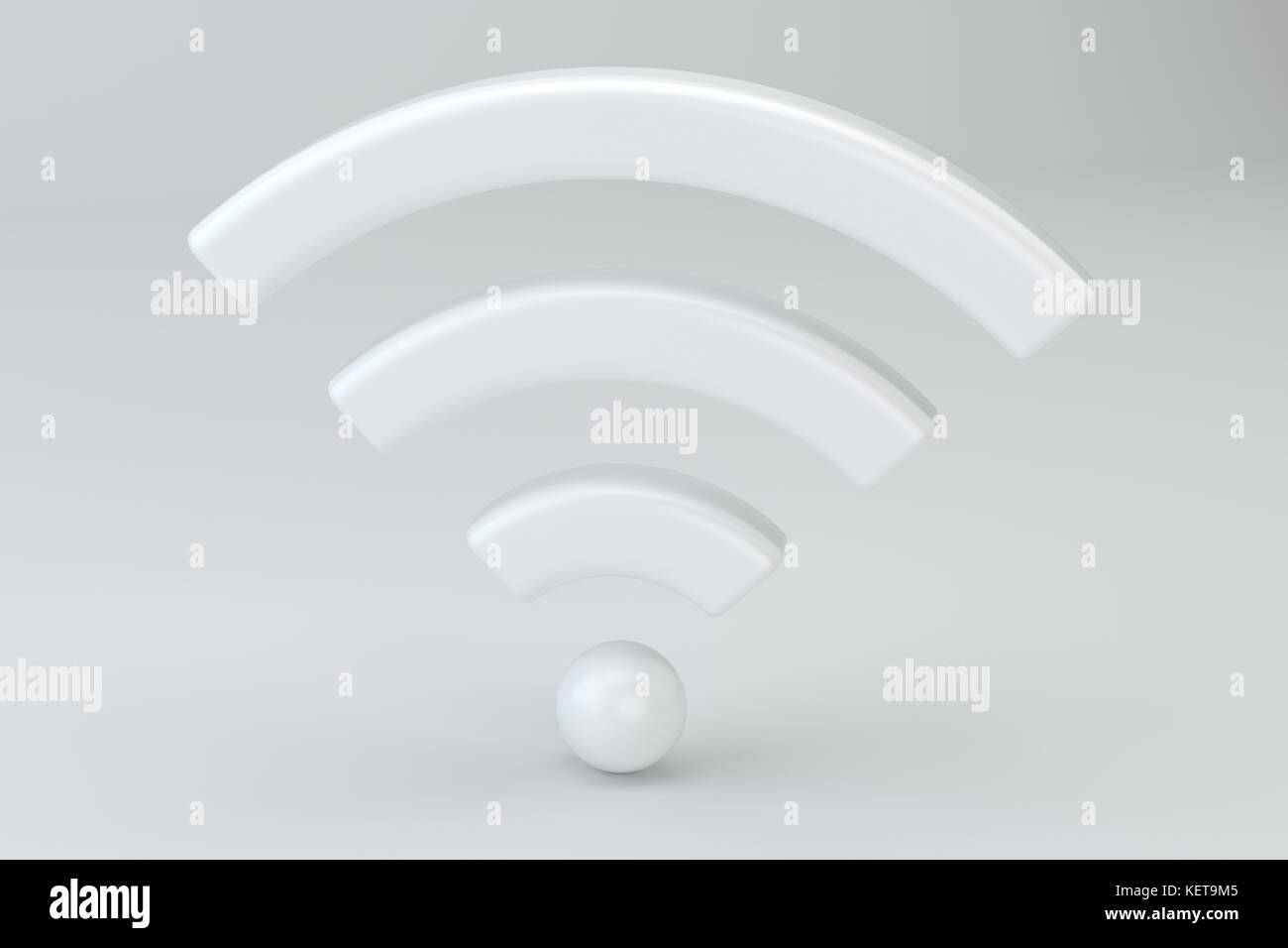 Wi-fi wireless Netzwerk symbol, 3D-Rendering in Studio Hintergrund. Stockfoto
