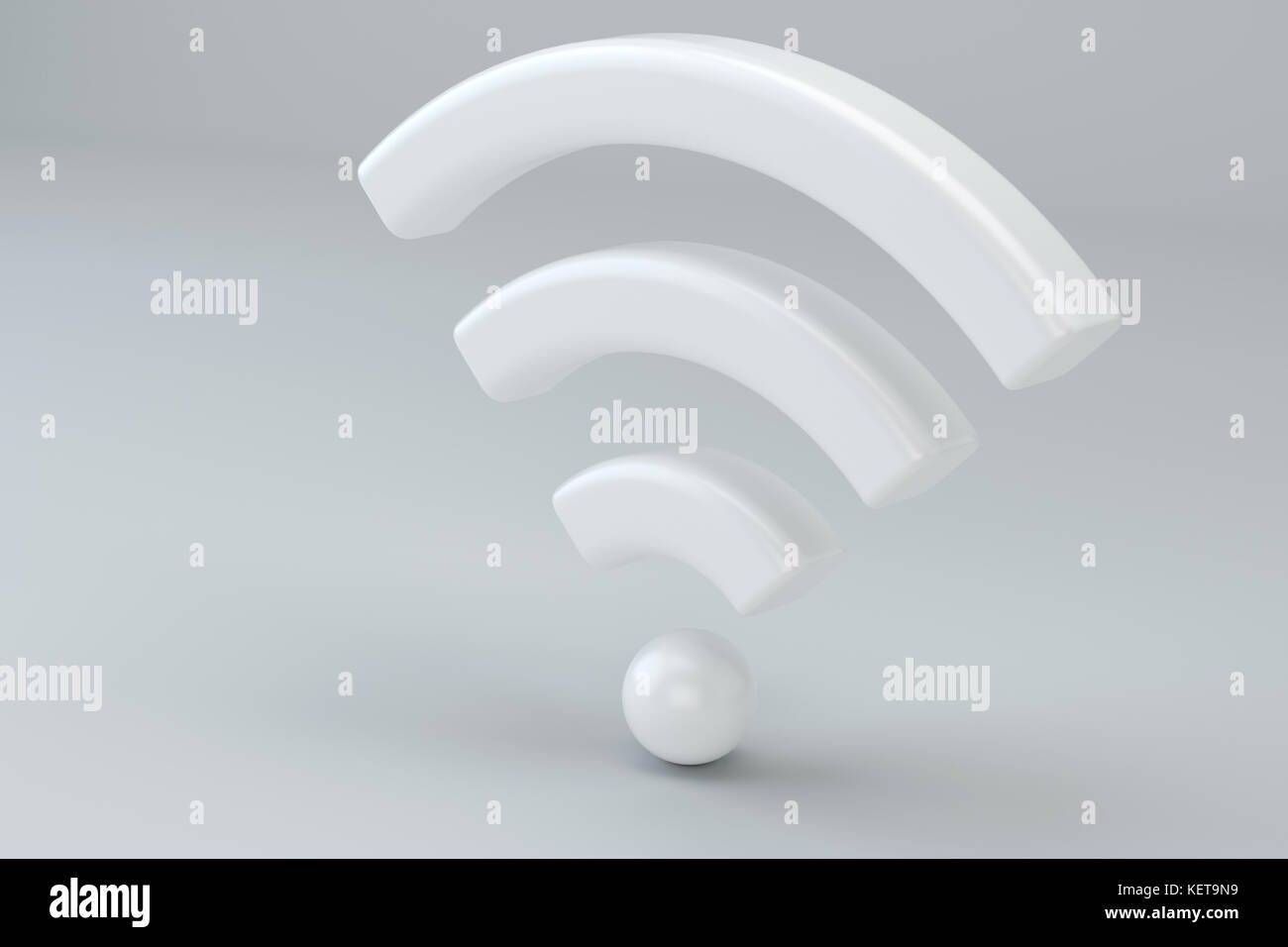 Wi-fi wireless Netzwerk symbol, 3D-Rendering Stockfoto