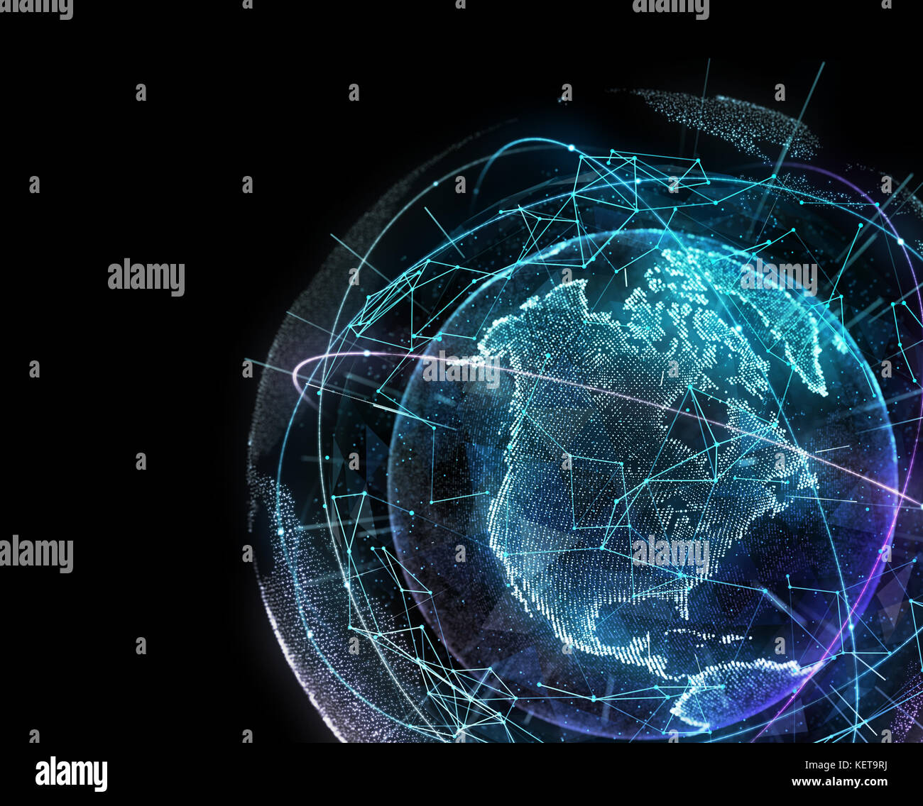 Abstrakte Netzwerk der globalen Telekommunikation Stockfoto