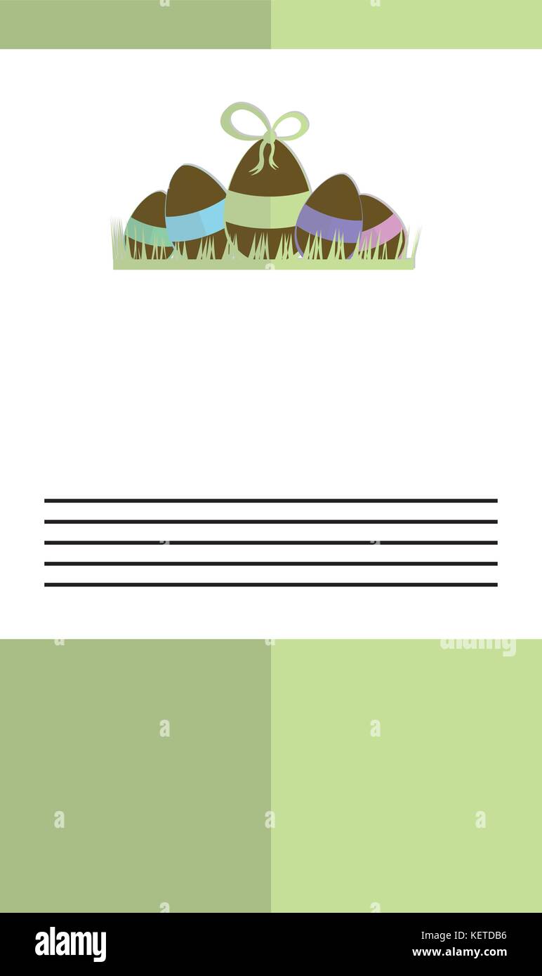 Ostern Einladung a5 Format (perfekt zum Drucken) Stock Vektor