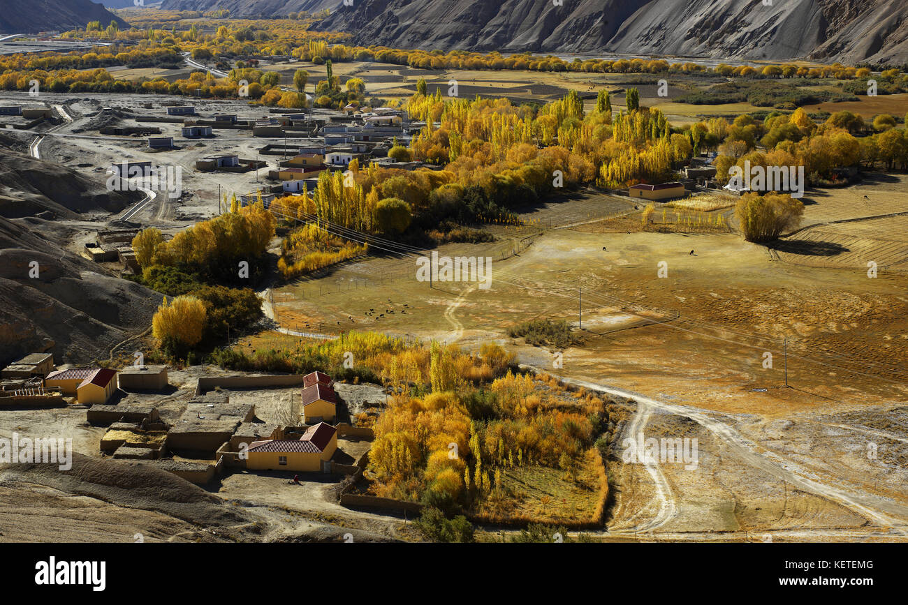 Rakatan Dorf der Autonomen Region Xinjiang Uygur, China Stockfoto