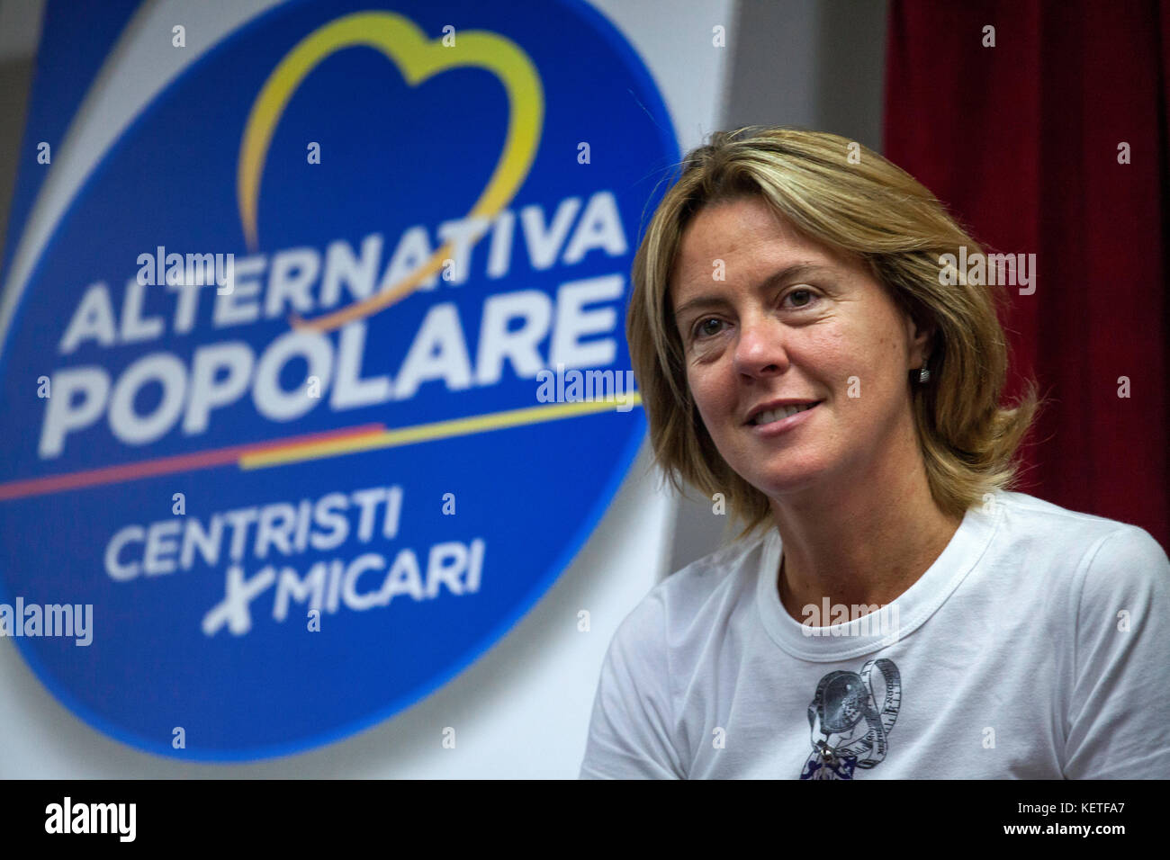 Beatrice Lorenzin, Minister für Gesundheit, in palermo Fabrizio micari an die Präsidentschaft der Region Sizilien zu unterstützen. Stockfoto