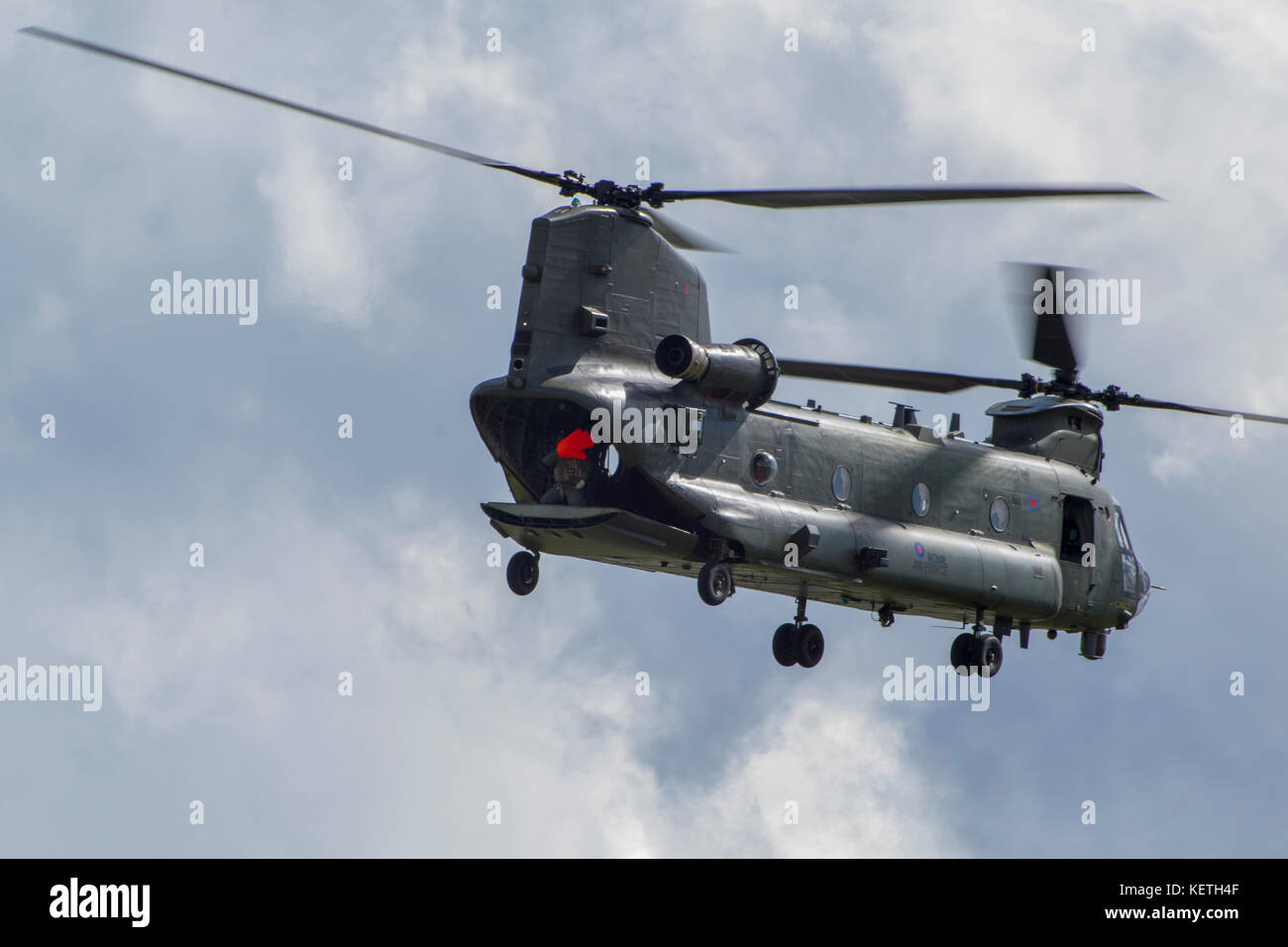 Die raf Chinook display Team zeigen Sie an der Raf cranwell Familien Tag Stockfoto