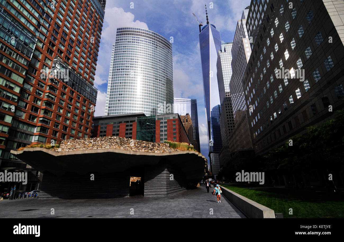 Die Irish hunger Memorial in Lower Manhattan, New York. Stockfoto