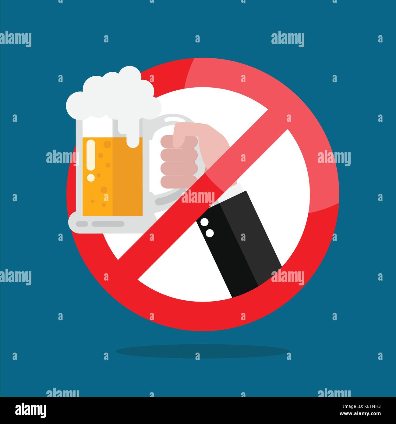 Kein Alkohol erlaubt. Vector Illustration Stock Vektor
