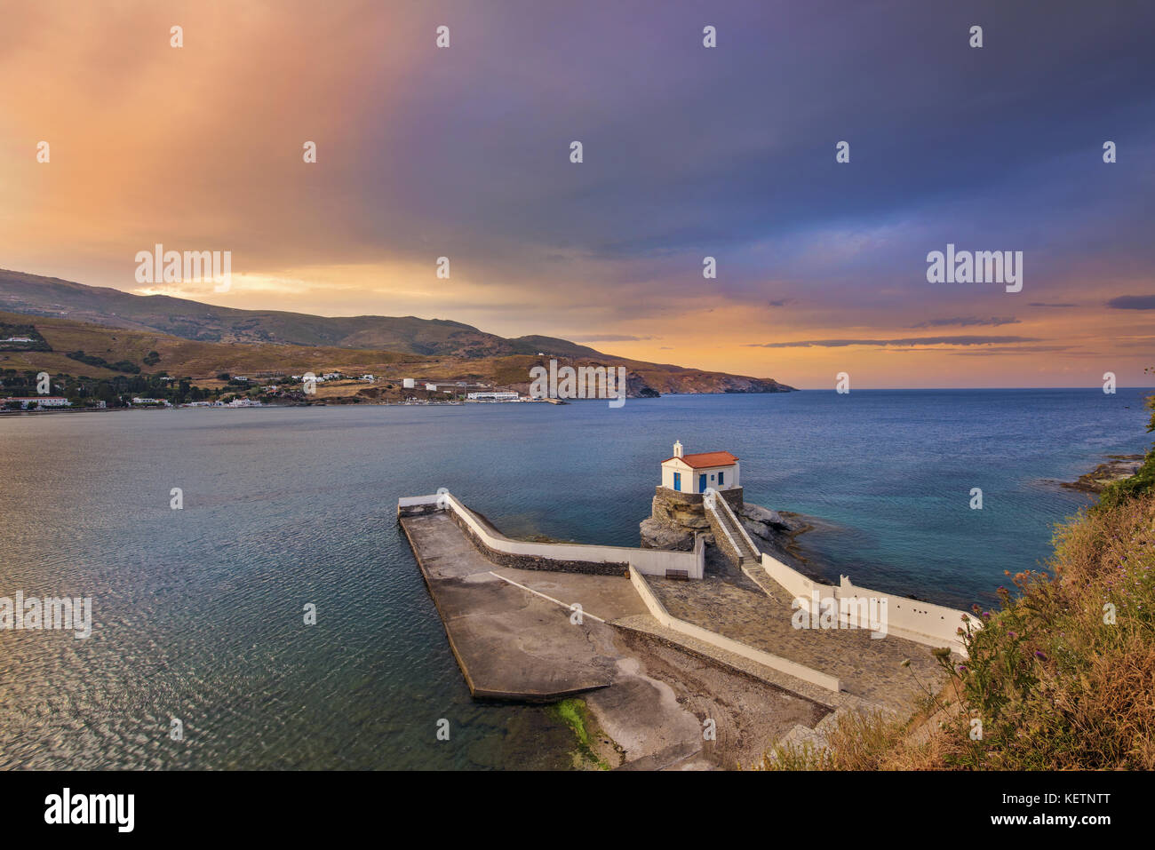 Panagia Thalassini in Andros, Kykladen, Griechenland Stockfoto