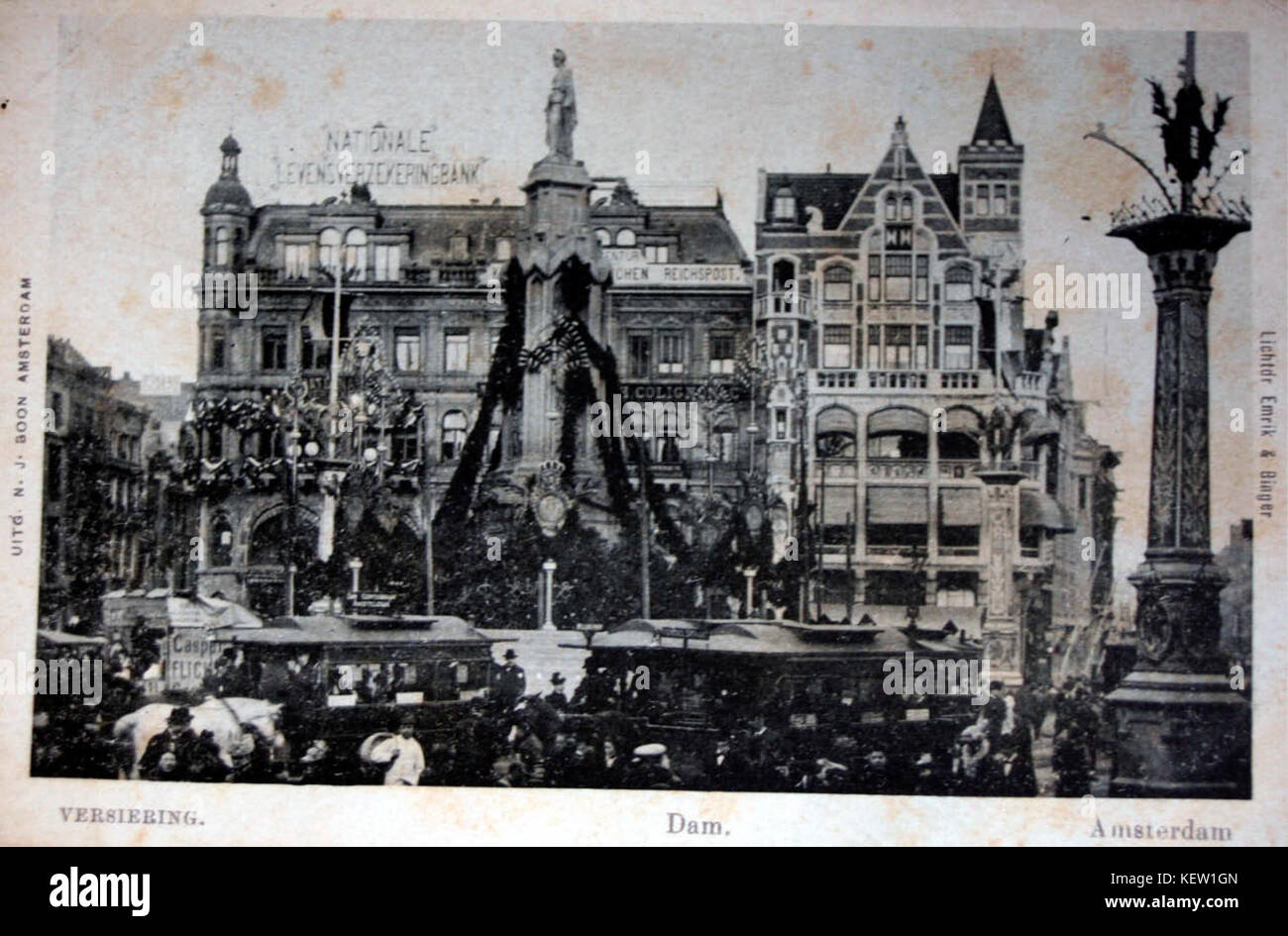 Dam, bezoek van Franse Präsident Fallieres ansichtkaart 2 Stockfoto