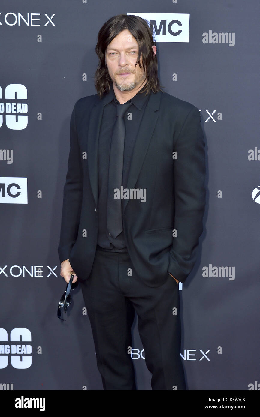 Norman reedus sorgt der AMC "The Walking Dead" Jahreszeit 8 Premiere und die 100. episode Feier an der griechischen Theater am 22. Oktober 2017 in Los Angeles, Kalifornien. | Verwendung weltweit Stockfoto