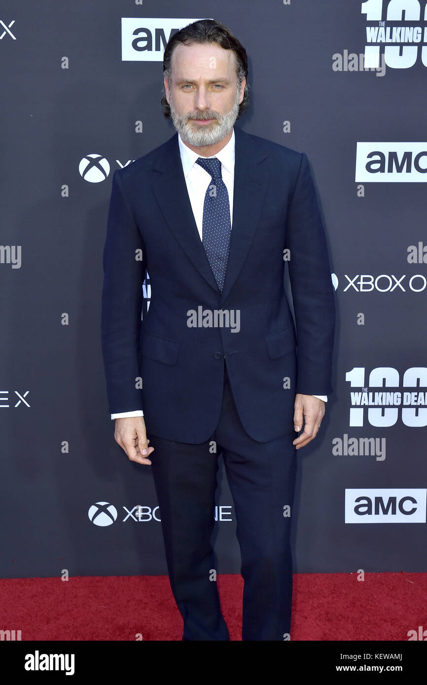 Andrew Lincoln sorgt der AMC "The Walking Dead" Jahreszeit 8 Premiere und die 100. episode Feier an der griechischen Theater am 22. Oktober 2017 in Los Angeles, Kalifornien. | Verwendung weltweit Stockfoto