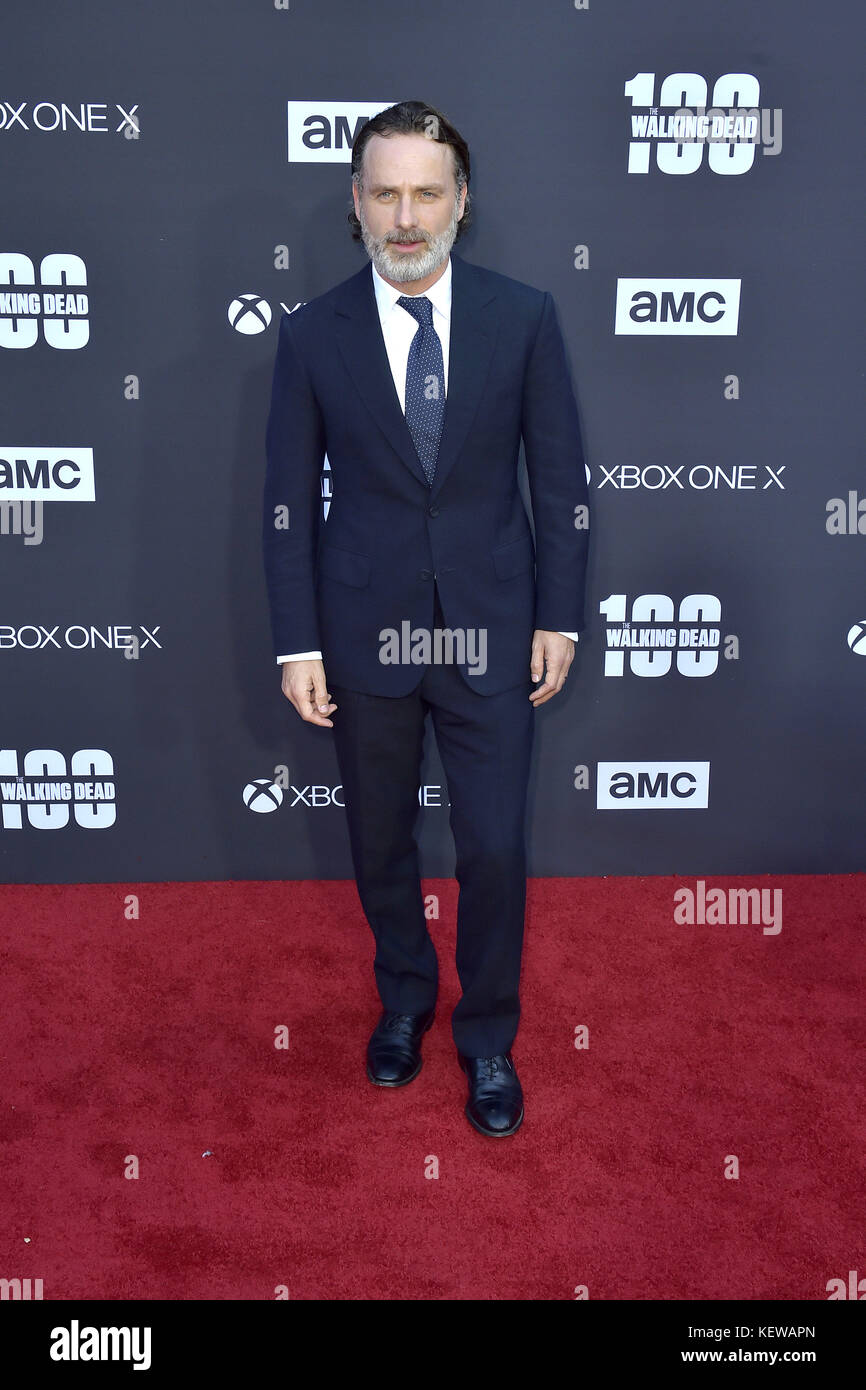 Andrew Lincoln sorgt der AMC "The Walking Dead" Jahreszeit 8 Premiere und die 100. episode Feier an der griechischen Theater am 22. Oktober 2017 in Los Angeles, Kalifornien. | Verwendung weltweit Stockfoto