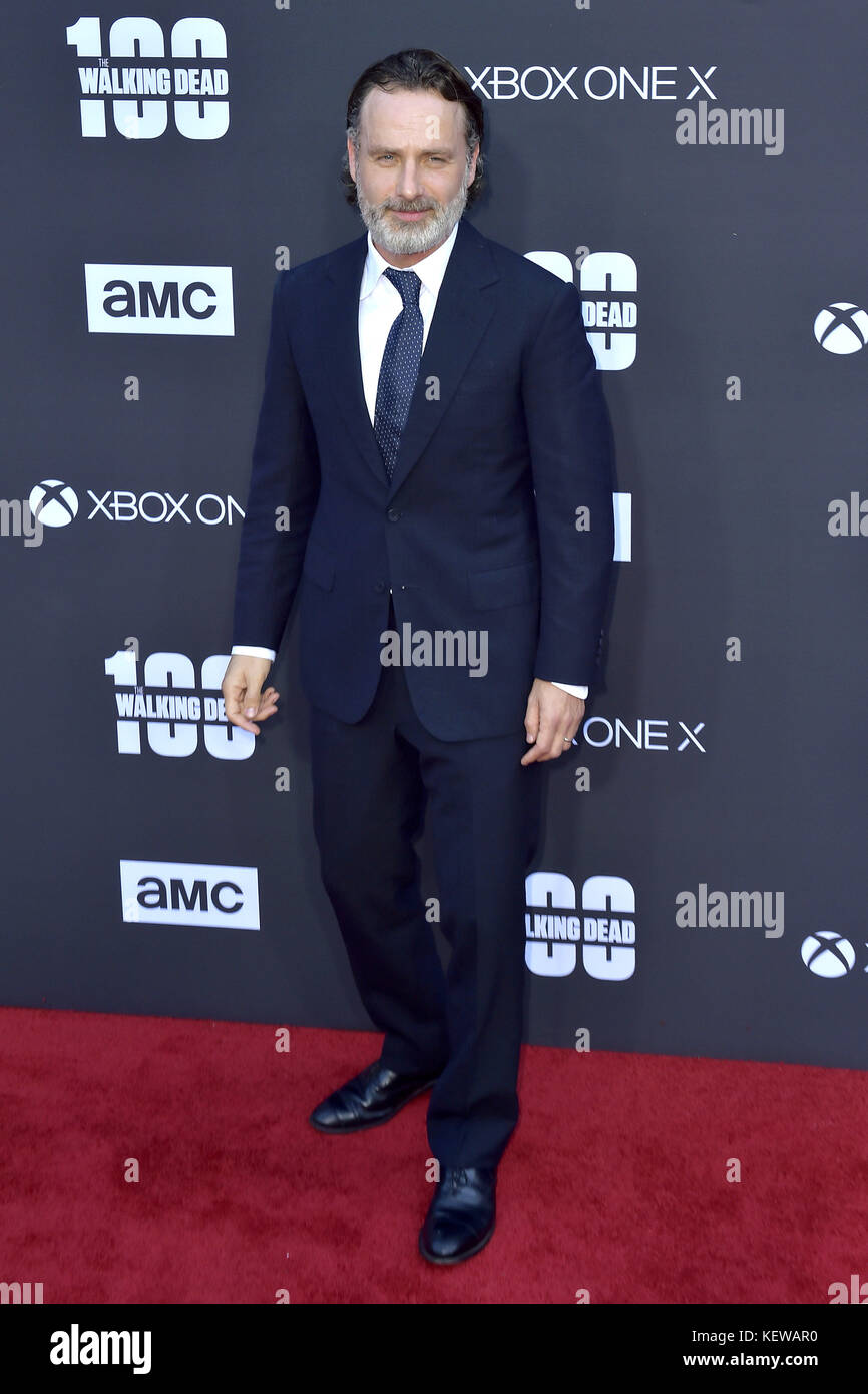 Andrew Lincoln nimmt am 22. Oktober 2017 in Los Angeles, Kalifornien, an der Premiere der 8. Staffel von AMC und der 100. Episode im Greek Theatre Teil. | Verwendung weltweit Stockfoto