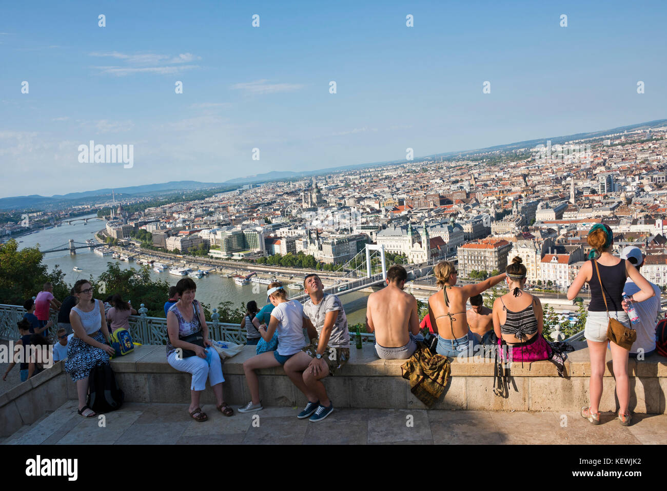 Horizontale Stadtbild von Budapest. Stockfoto