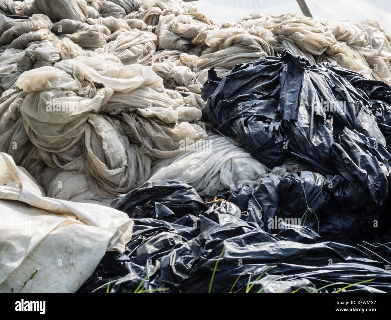 Viele verwendete Kunststoff Folien Stockfoto