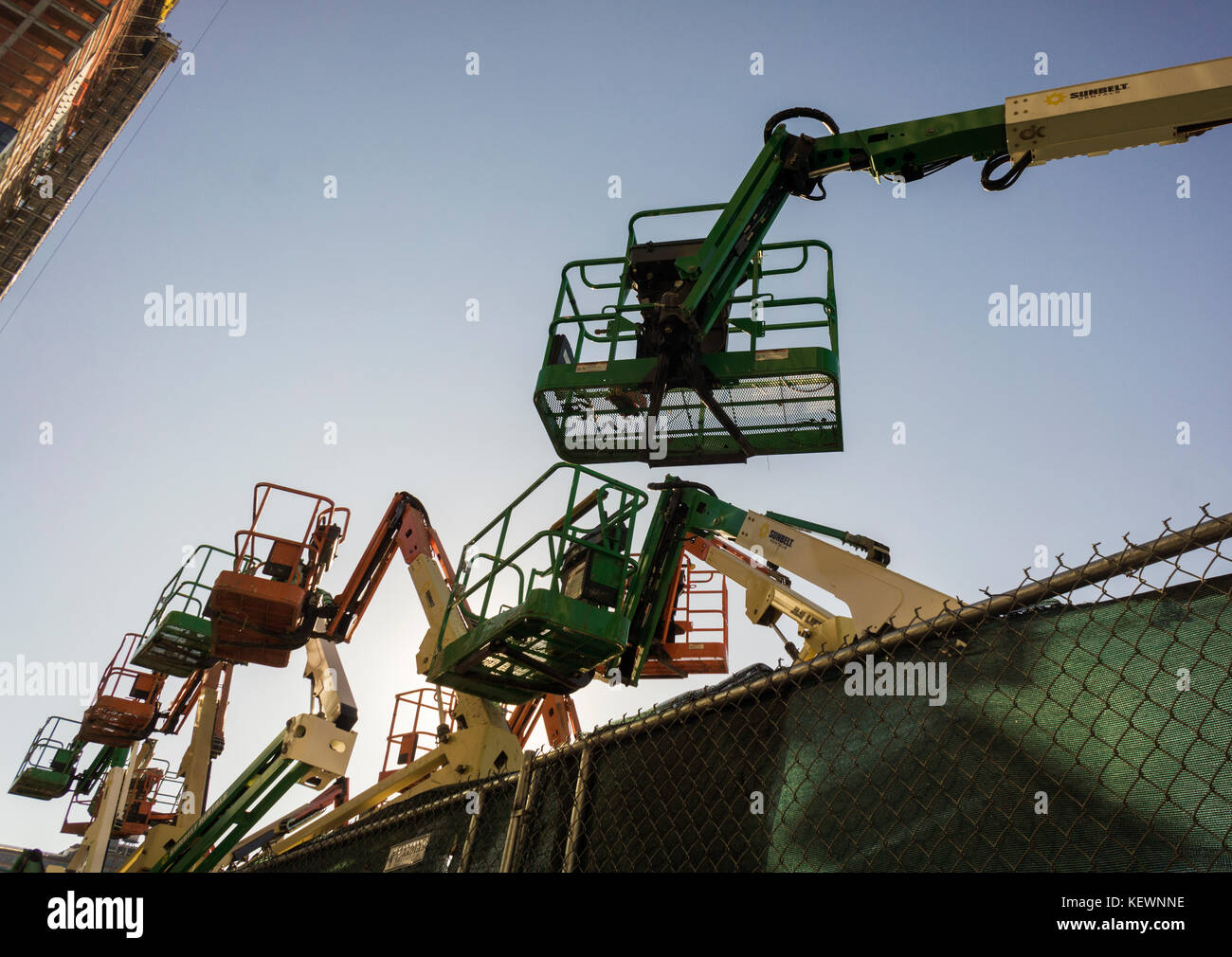 Schnorcheln Aufzüge im Hudson yards Nachbarschaft in New York am Dienstag, 17. Oktober 2017. (© Richard b. Levine) Stockfoto