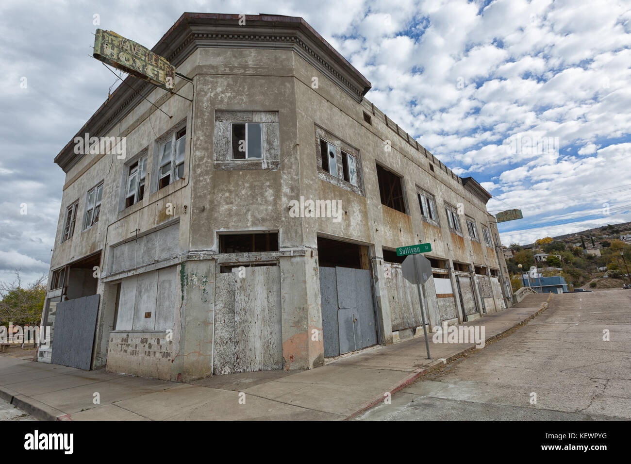 November 26, 2015 Miami, Arizona: verlassene Gebäude in der ehemaligen Kupfer Bergbau Boom Town Stockfoto