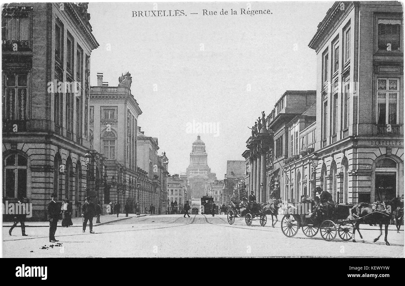 Brussel Regentschapsstraat 1900 s Stockfoto