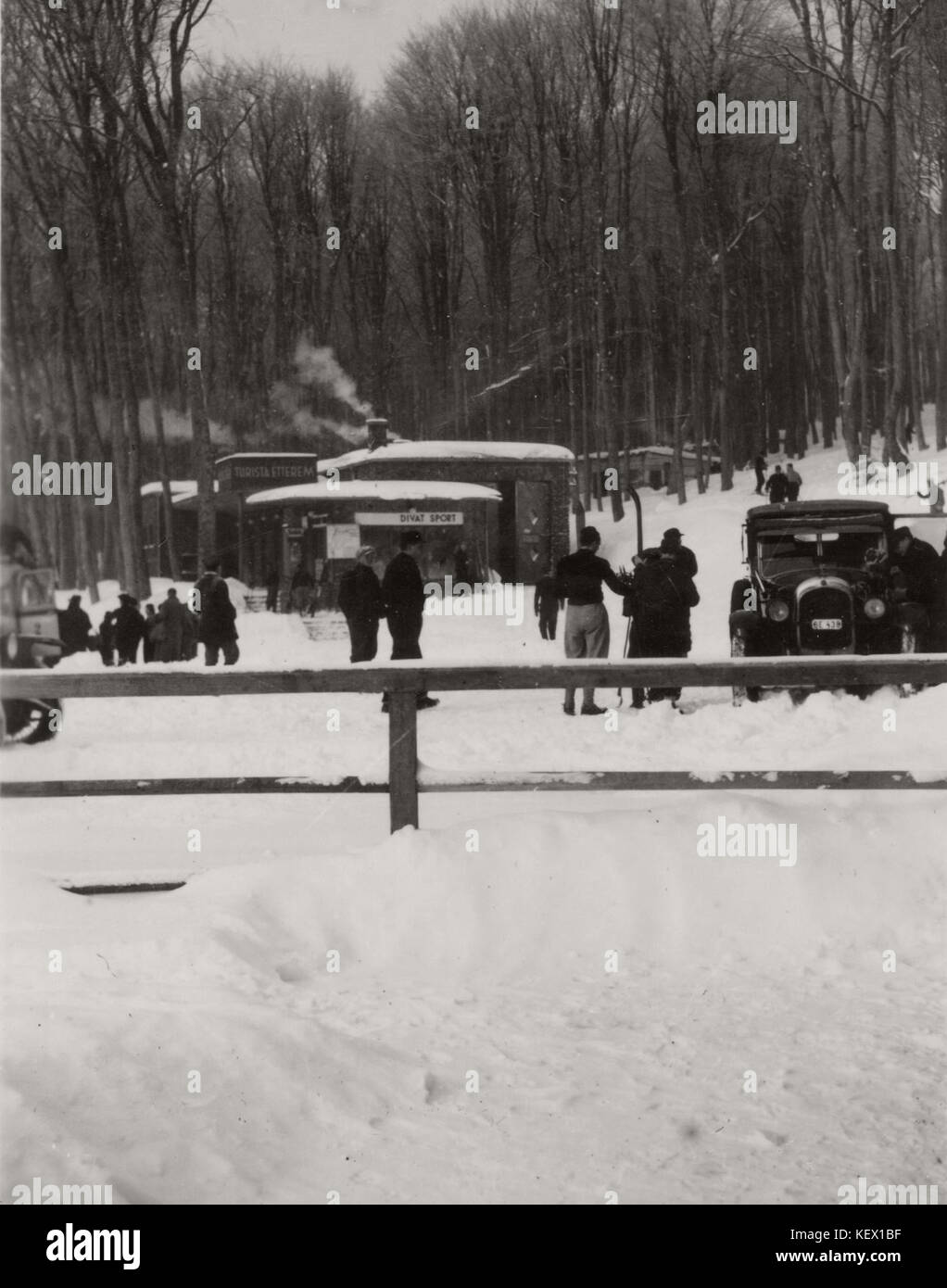 Automobil, amerikanische Marke, Winter, Marke Chrysler, Wald, Schnee Fortepan 77050 Stockfoto