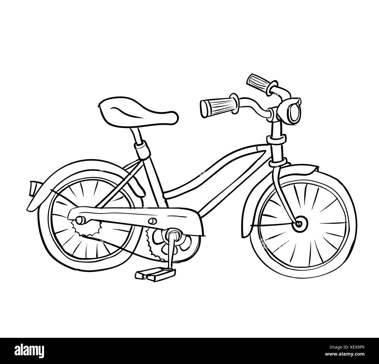Abbildung: Fahrrad, vintage Bike in skizzenhaften Stil, hand Vector Illustration gezeichnet Stock Vektor