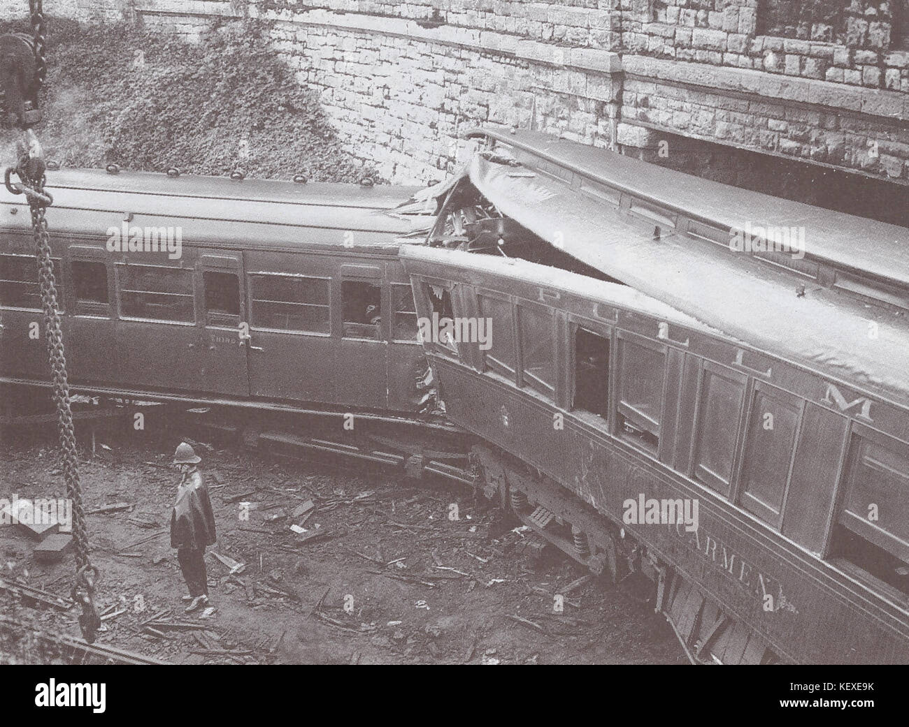 Unfall ferroviaire de Sevenoaks voiture Pullman Stockfoto