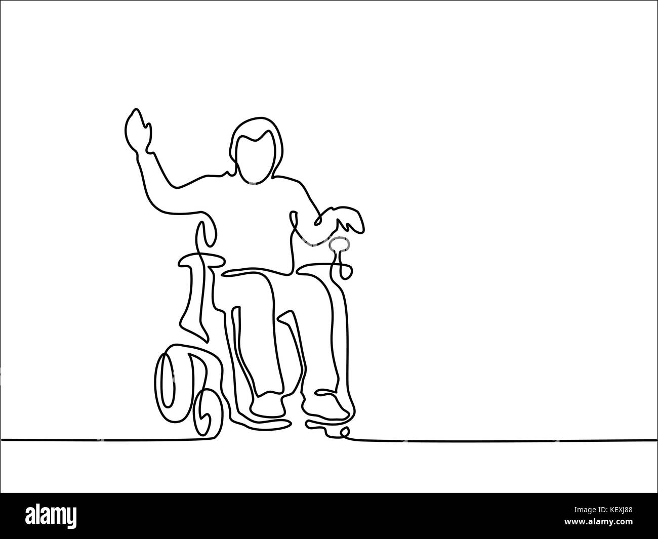 Behinderte Menschen auf elektrischen Rollstuhl Stock Vektor