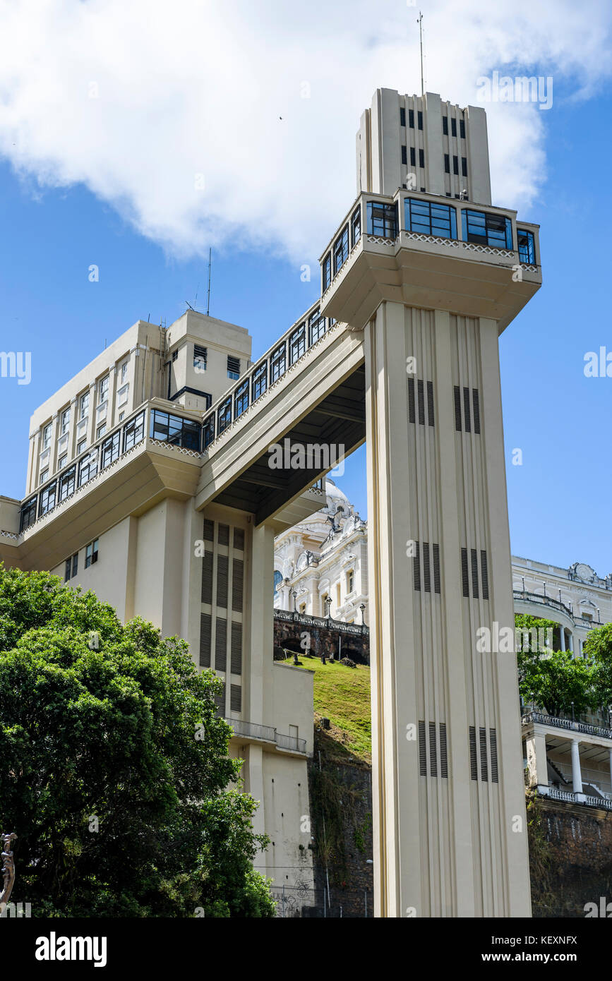 Außenansicht des Elevador Lacerda in Salvador, Bahia, Brasilien Stockfoto