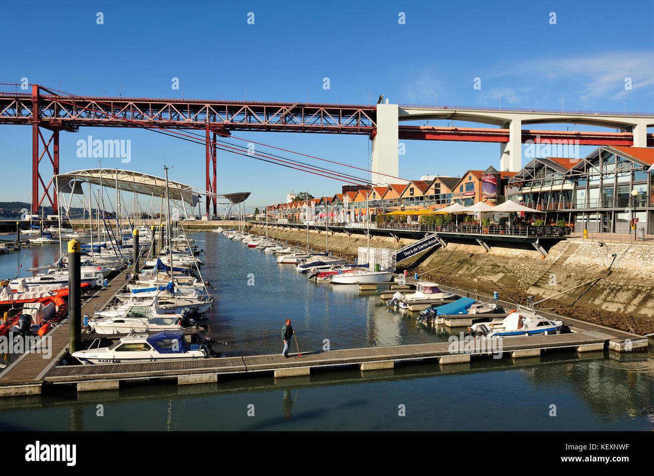Marina von Santo Amaro. Lissabon, Portugal Stockfoto