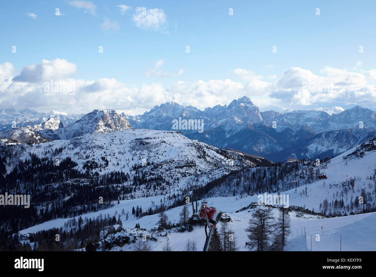 Majestätische Naturkulisse der österreichischen Alpen, Nassfeld, Kärnten, Österreich Stockfoto