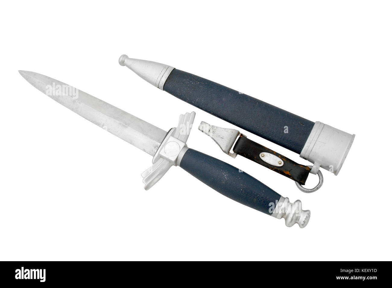Deutschen im Zweiten Weltkrieg. Messer (Dirk) der deutschen Luftfahrt (Luft) Union (nsfk). Modell von 1937. Pfad auf weißem Hintergrund. Stockfoto
