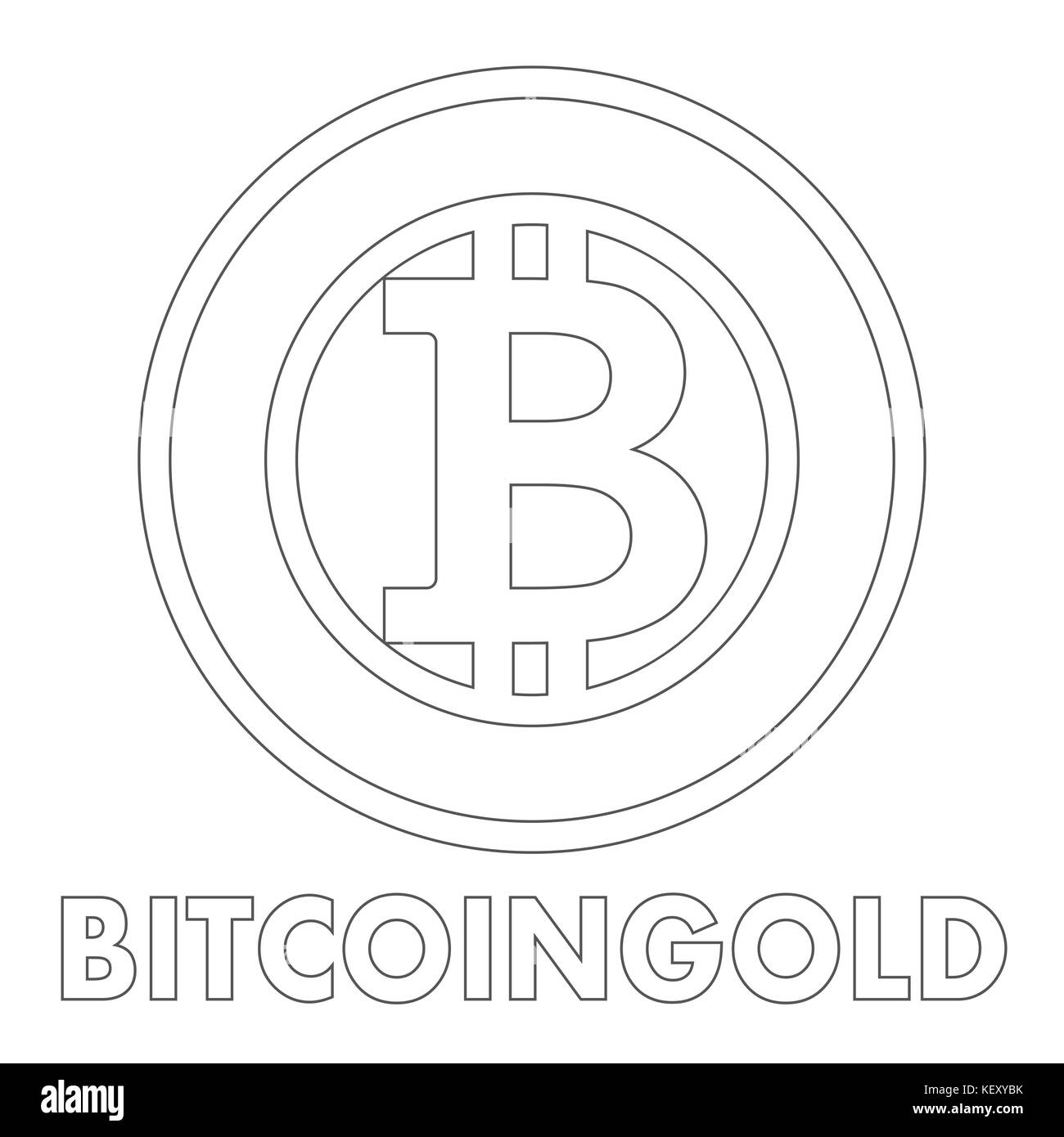 Bitcoin gold Zeichen Symbol für Internet Geld Stock Vektor