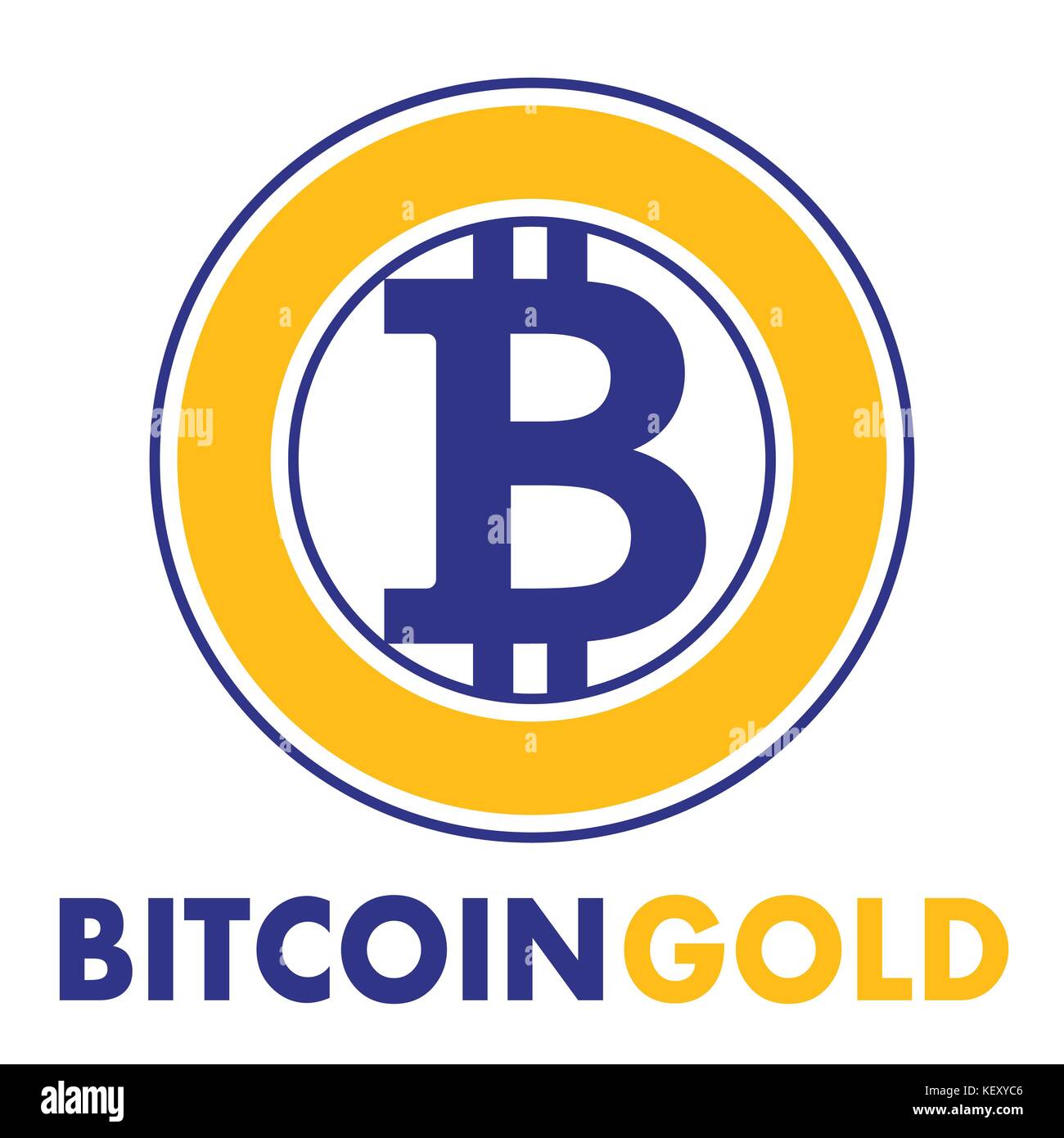 Bitcoin gold Zeichen Symbol für Internet Geld Stock Vektor