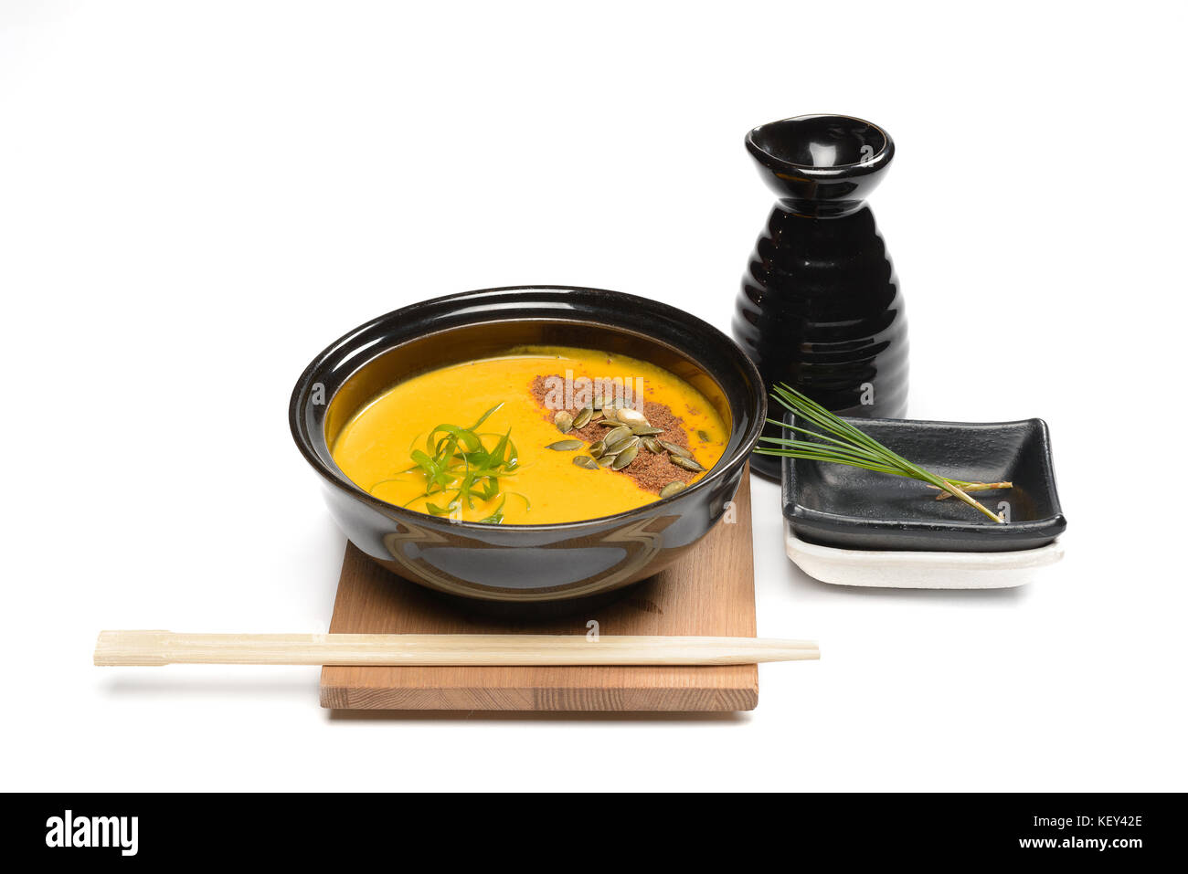 Kürbis Cremesuppe Stockfoto