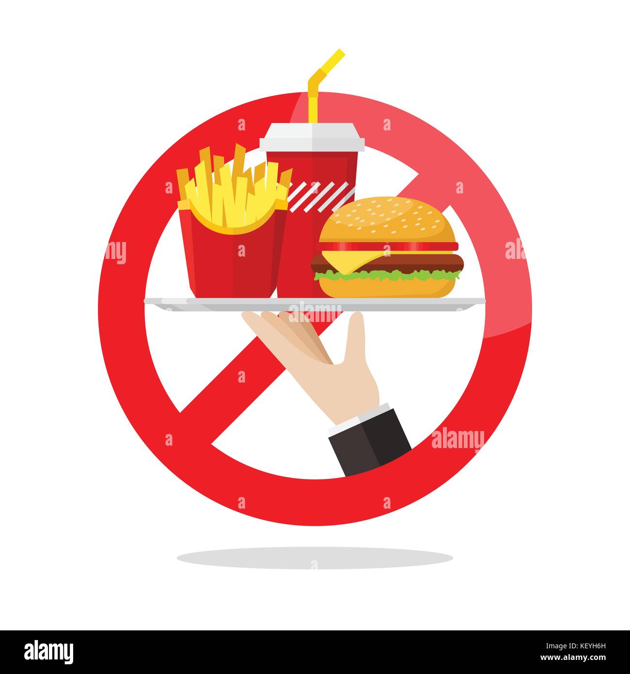 Kein Essen erlaubt Symbol. Vector Illustration Stock Vektor