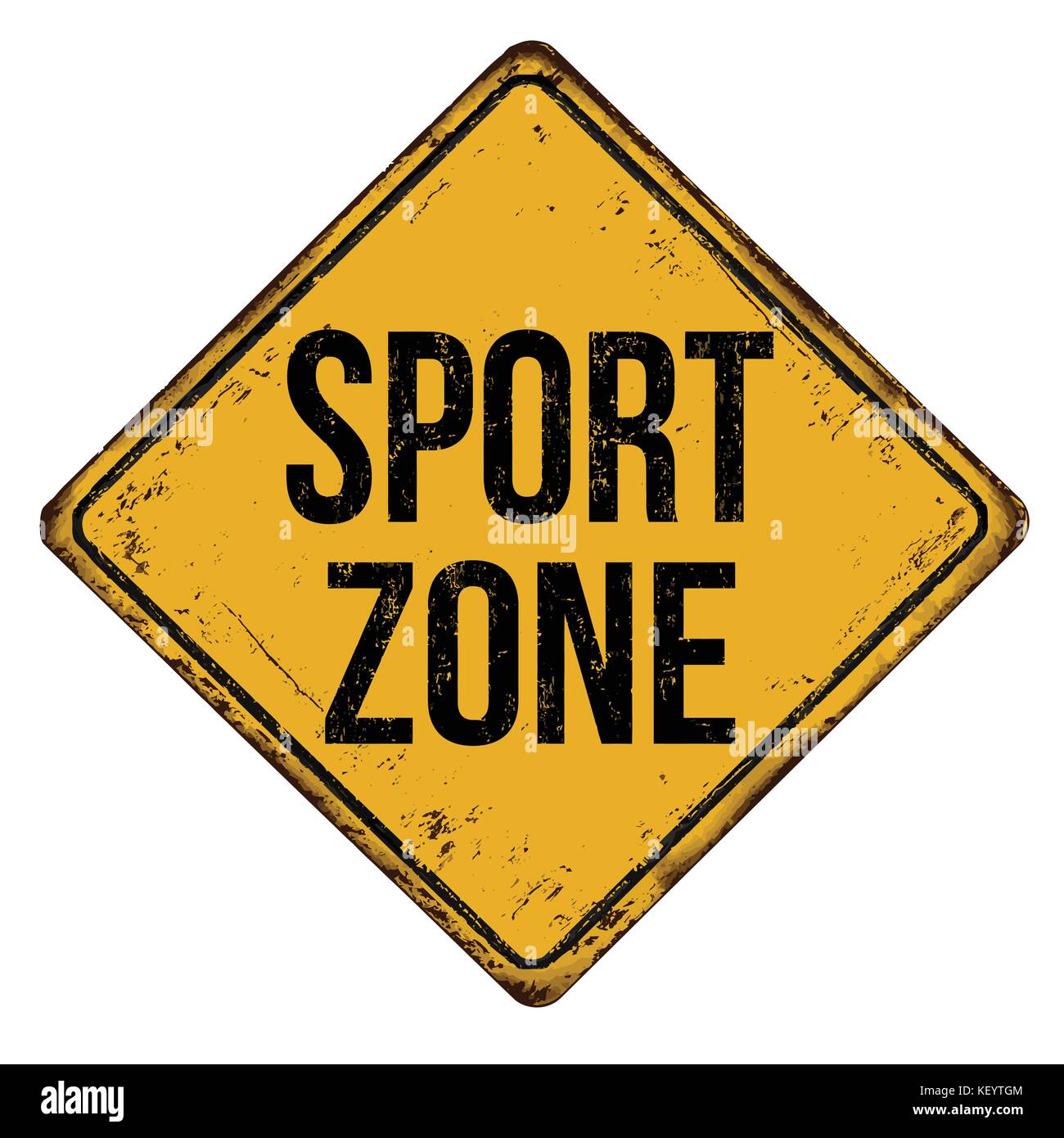 Sport Zone vintage rostiges Metall Zeichen auf weißem Hintergrund, Vector Illustration Stock Vektor