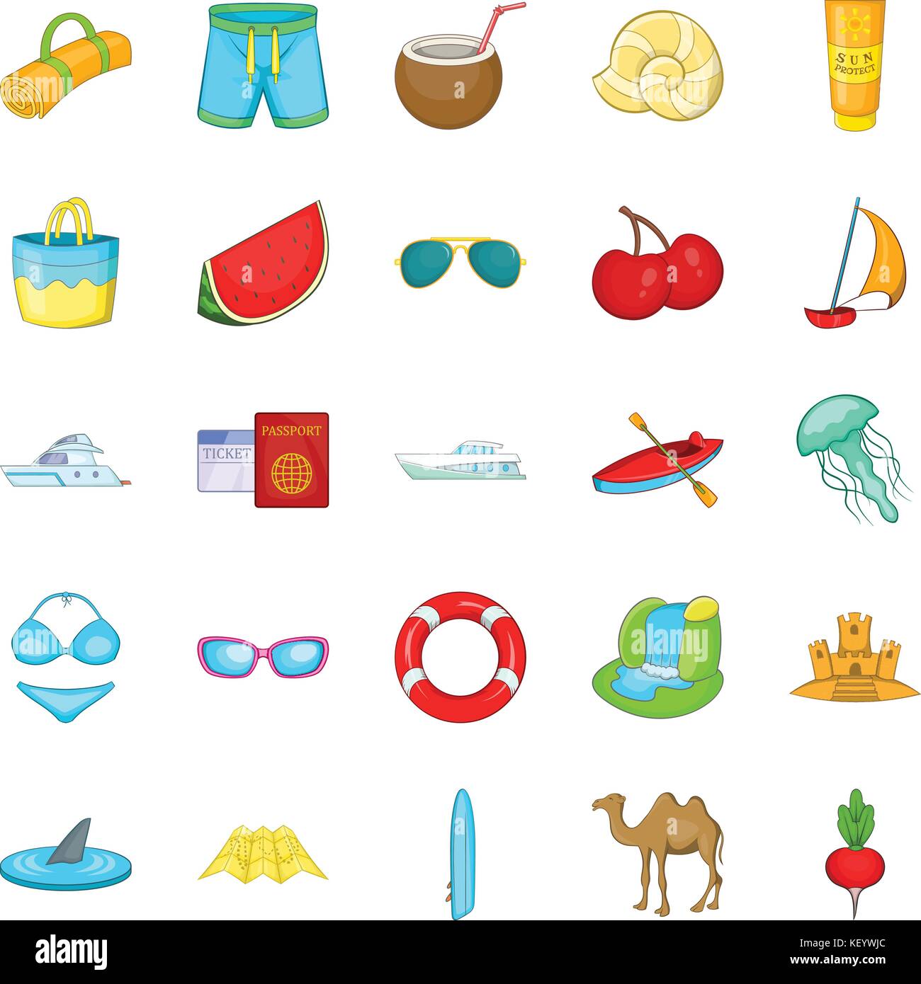 Aktivitätsstufe Symbole, Cartoon Stil Stock Vektor