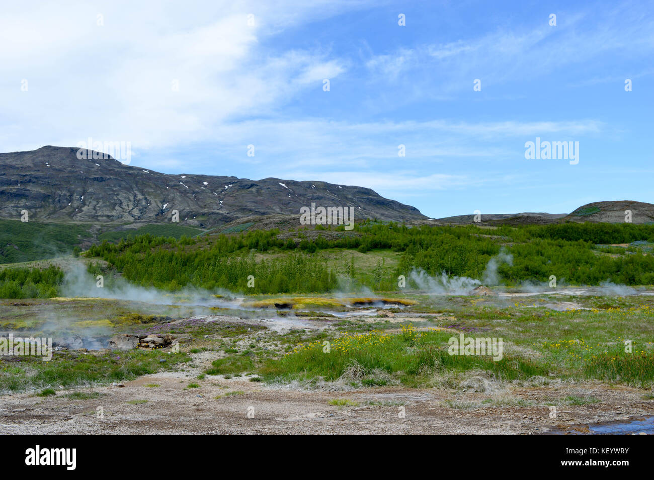 Geysir Strokkur im Haukadalur geothermische Gebiet in Island ausbrechenden Stockfoto