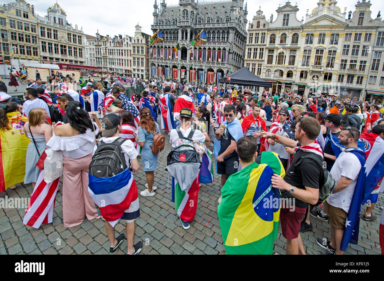 Brüssel, Belgien. Feiern Internationalen 'Weltreise' in den Grand Place, 2017 Stockfoto