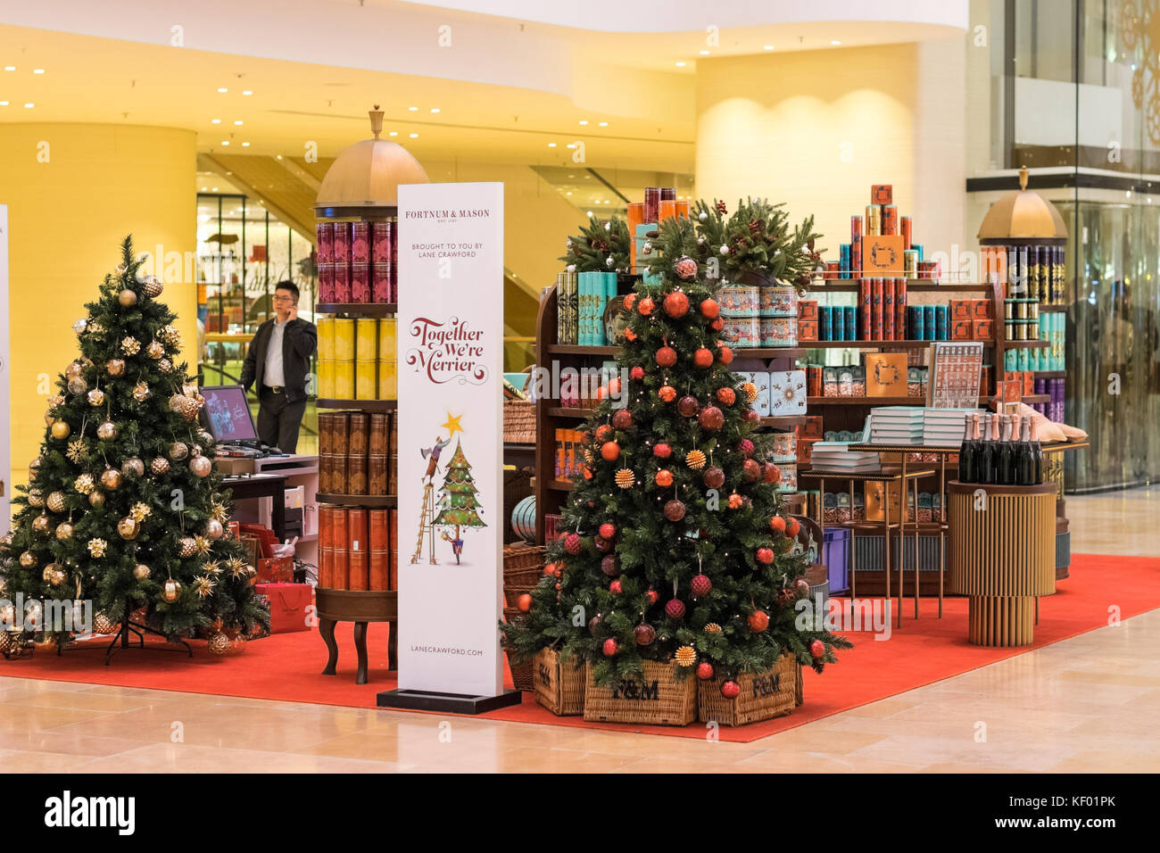 Fortnum & Mason Einzelhandel Weihnachten Shop Pop-up in einem luxuriösen Mall in Hongkong SAR Stockfoto